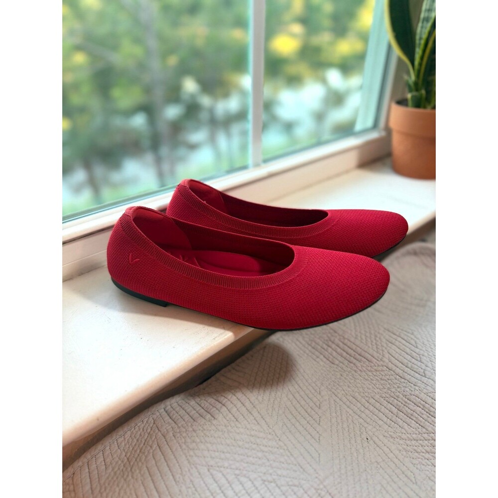 VIVAIA Round-Toe Flats (Claire) in Ruby Red Women’s Size 41.5 (US 11) - Picture 2 of 11